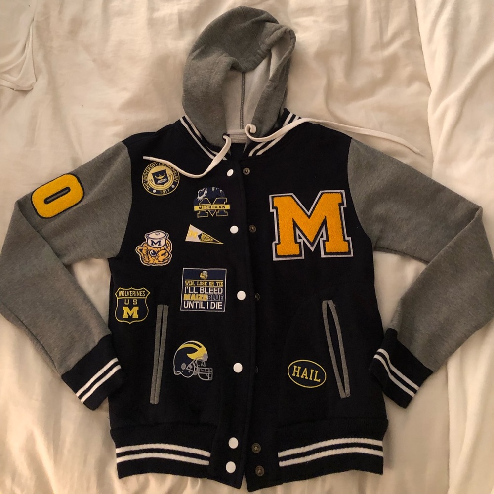 MV Sport Varsity Jacket with University of Michigan Patches